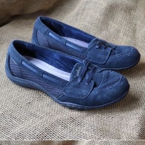 Skechers Blue Suede Slip on w Glitter Glitz